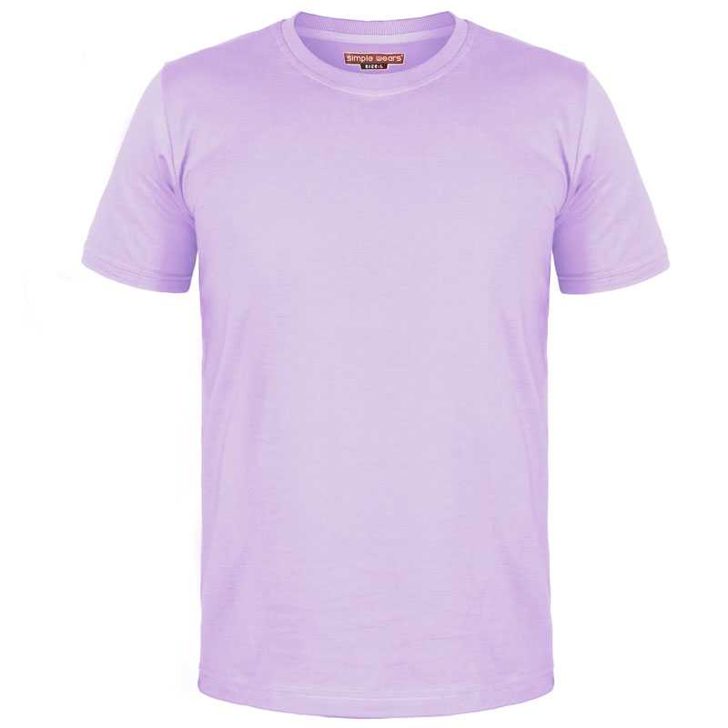 تیشرت آستین کوتاه سوپر نخ پنبه مردانه و زنانه رنگ یاسی روشن